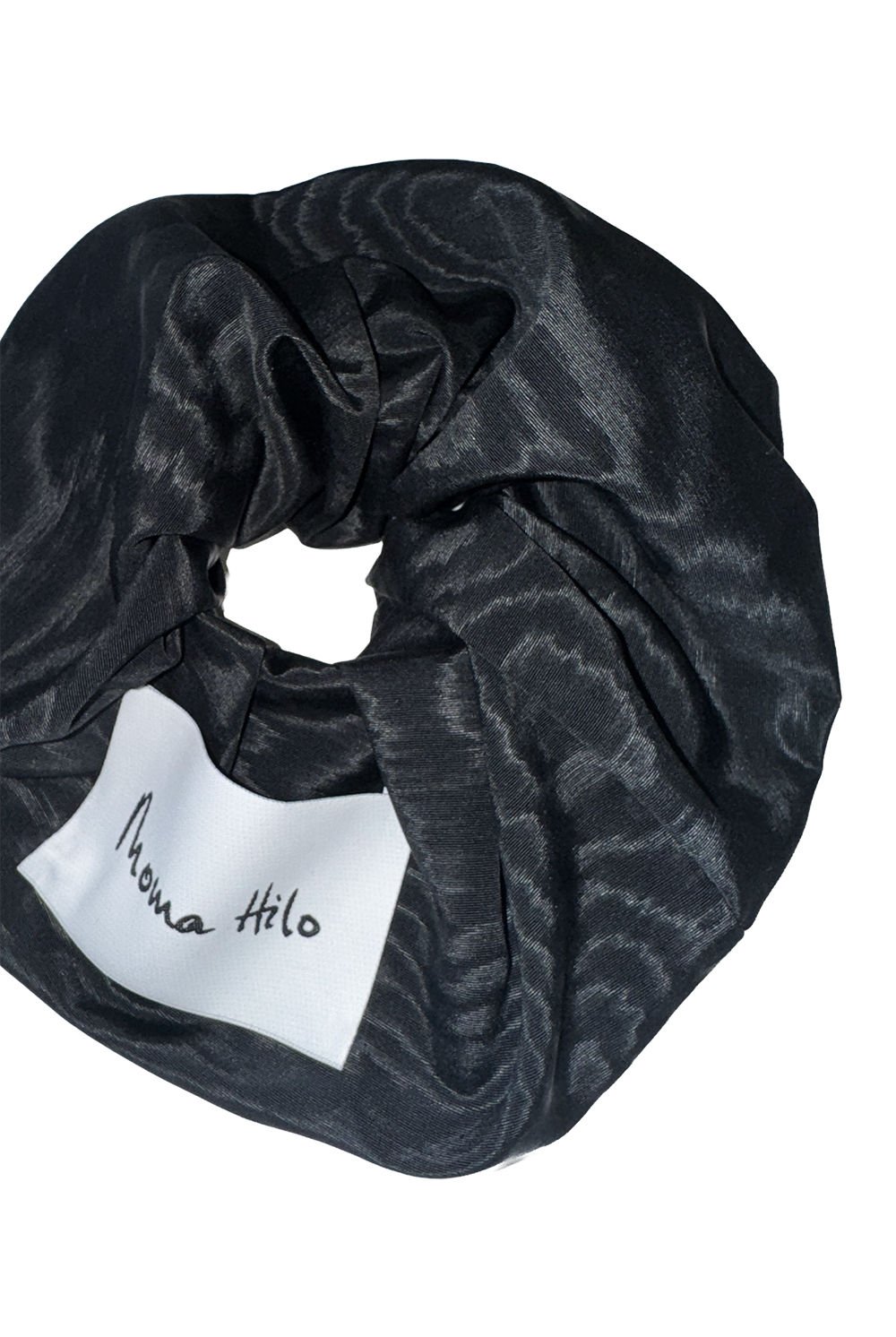 Black taffeta scrunchie hair tie
