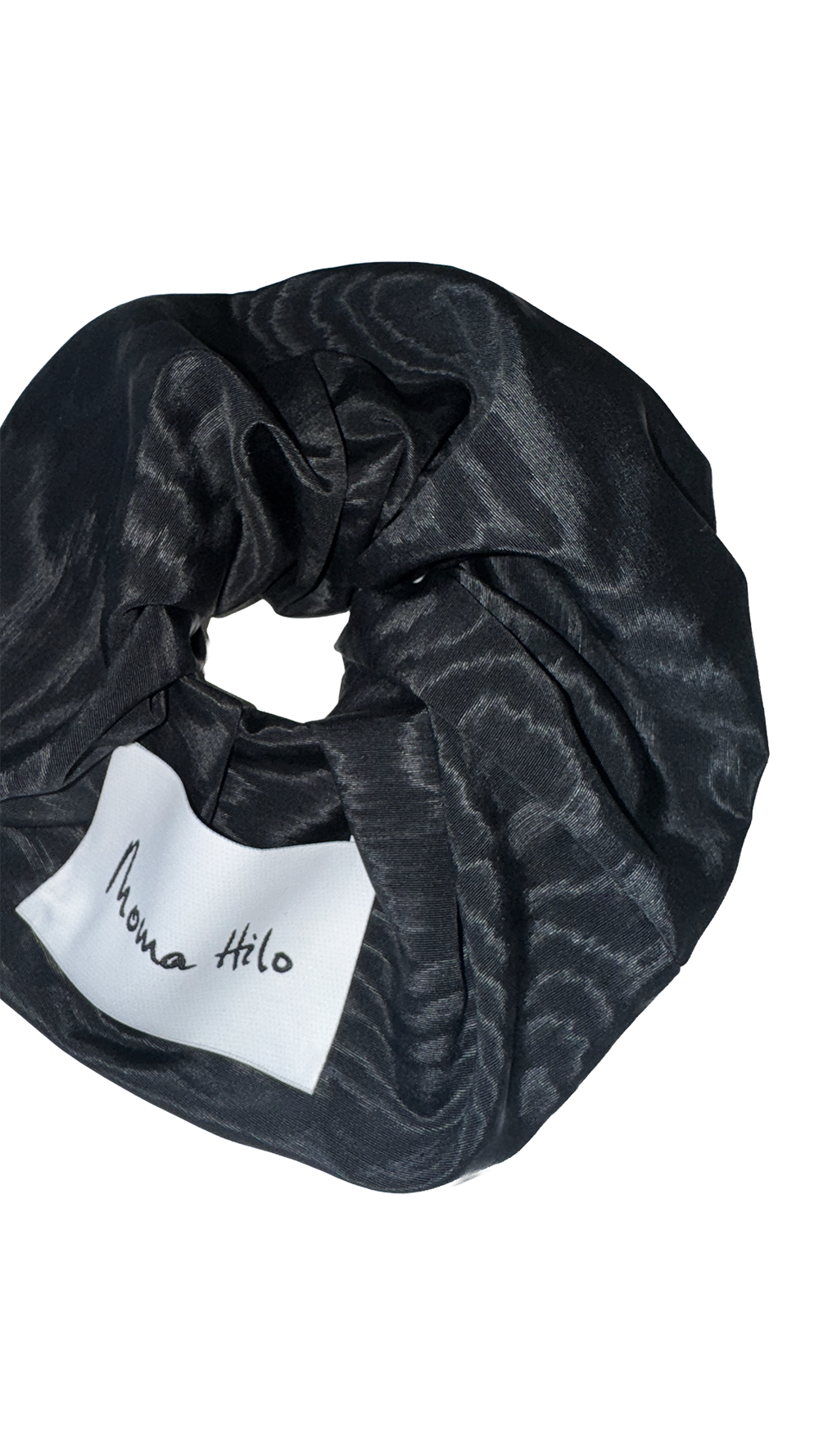 Black taffeta scrunchie hair tie