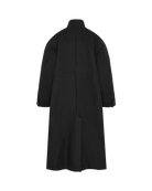 BLACK DEADSTOCK COTTON HILDA COAT IN COCOON SHAPE