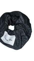 Black taffeta scrunchie hair tie